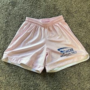 Short pink basketball shorts